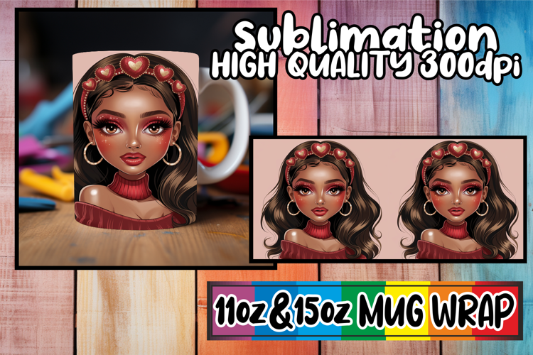 Playful evenings 11oz 15oz sublimation wrap, Afro Girl