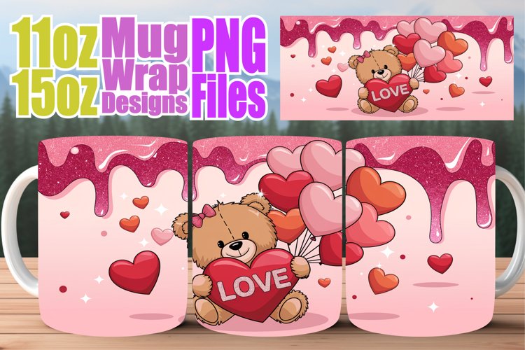 Blissful adventures 11oz 15oz sublimation wrap, Love Bear