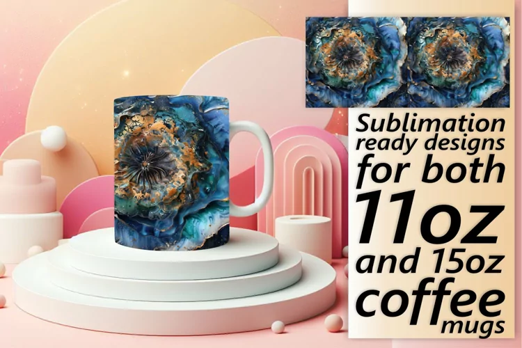 Sparkling 3D Floral Fantasy Mug Wrap: Sublimation