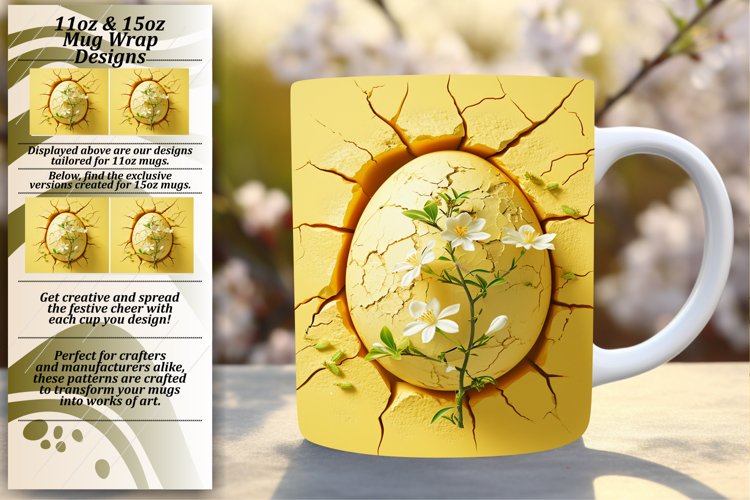Whimsical Easter Mug Design - Floral Delight