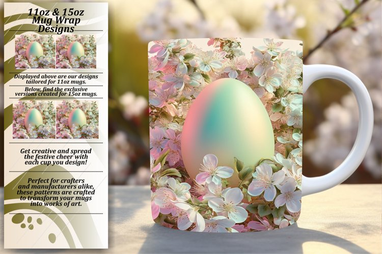 Easter Watercolor Mug Wrap - Sublimation Style