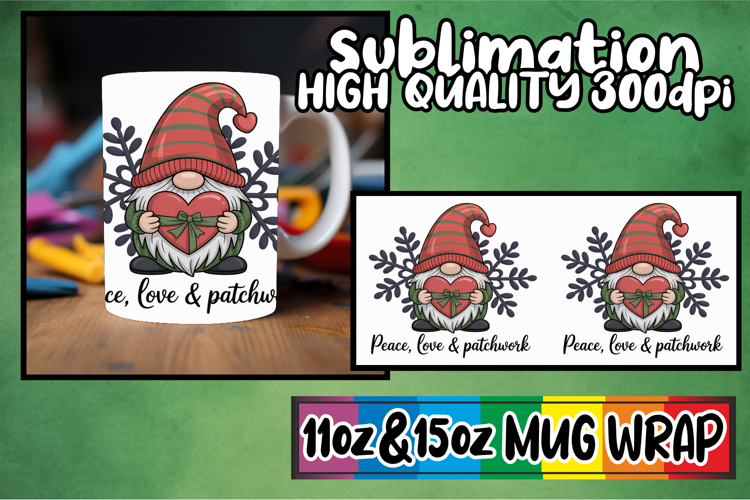 Joyful dreams 11oz 15oz sublimation wrap, Holiday Gnome