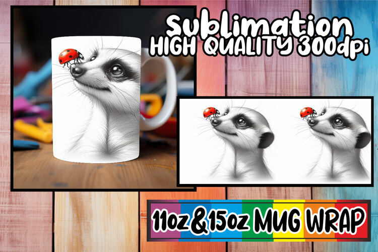Radiant vibes 11oz 15oz sublimation wrap, Cute Animals example image 1