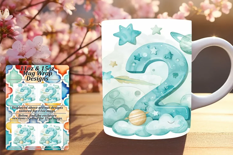 Celestial Harmony: Sublimation Mug Wrap Art 11oz/15oz