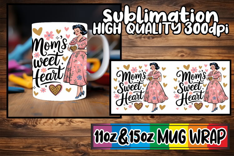 Heartwarming days sublimation print wrap, Mom Life