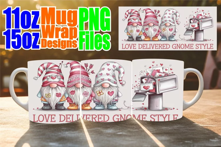 Captivating colors sublimation wrap, Love Gnome