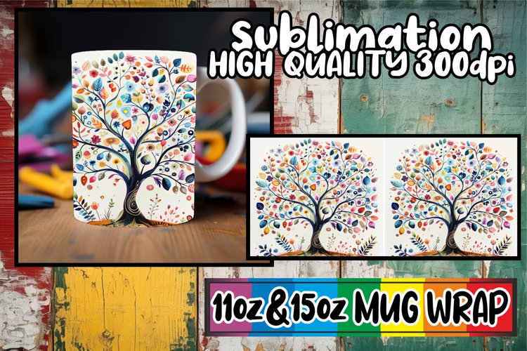 Spring Serenity Mug Wrap - Sublimation 11oz 15oz example image 1