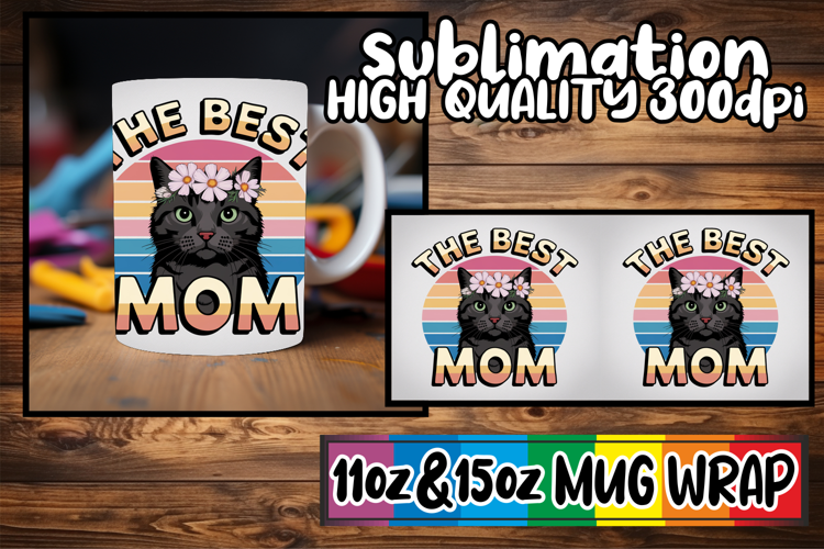 Serene beauty 11oz 15oz mug wrap, Cat Lover