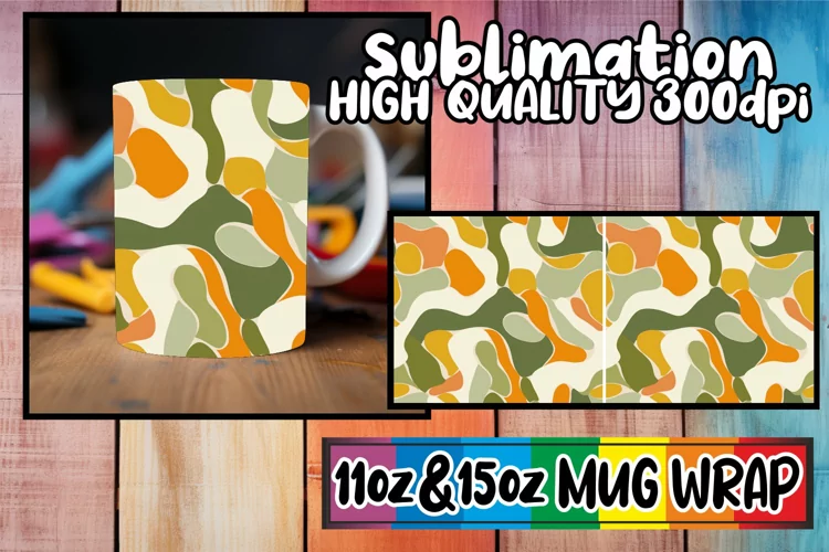 Abstract Springtime Design Mug Wrap Sublimation 11oz 15oz