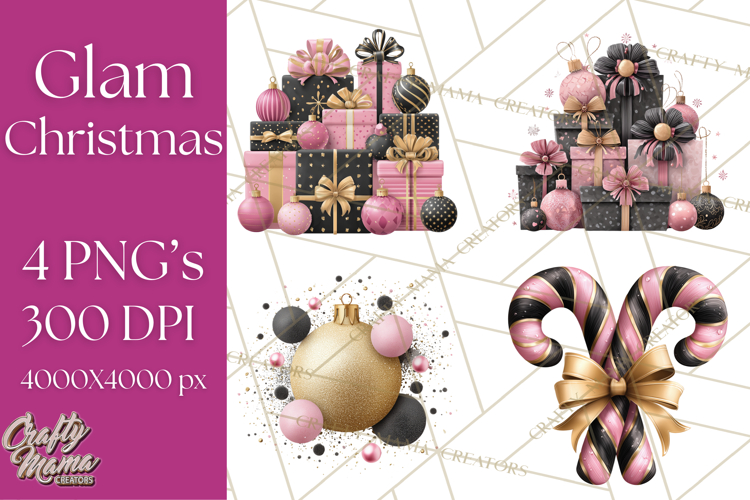 Gold Christmas Ornament Clipart Image 9