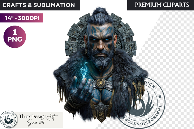 Viking Mythology Giants Clipart, Norse Jotuns gods