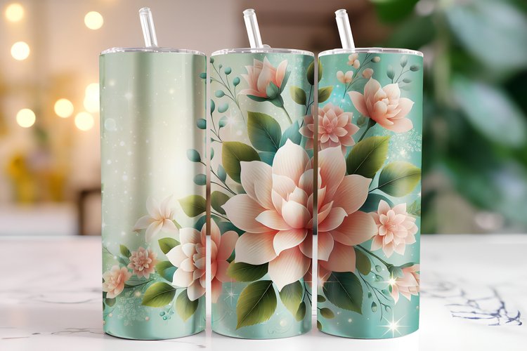 Flowers Tumbler Wrap | Sublimation example image 1