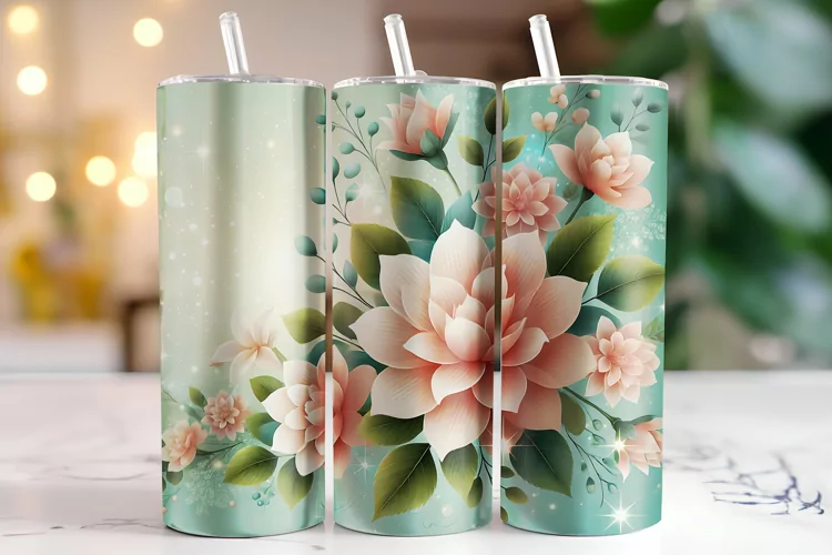 Flowers Tumbler Wrap | Sublimation