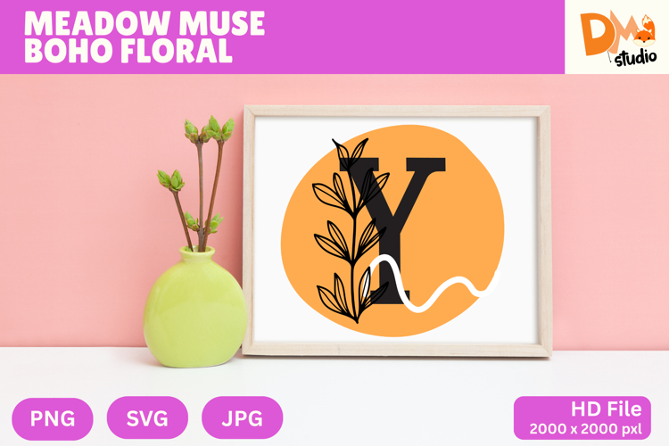 Meadow Muse Boho Floral Monogram