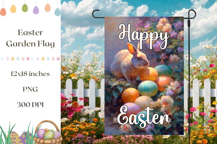 Easter Eggs Garden Flag, Spring Garden Flag Design