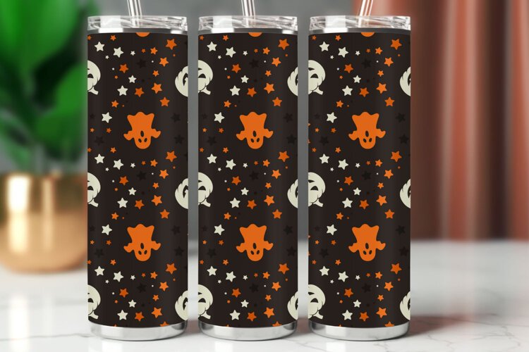Halloween Tumbler Wrap Seamless Pattern example image 1
