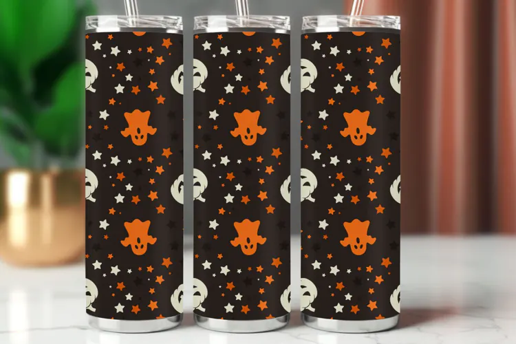 Halloween Tumbler Wrap Seamless Pattern