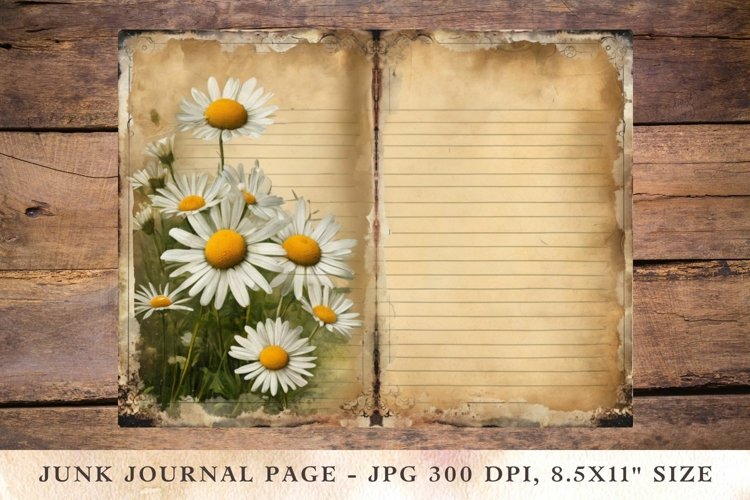 Printable Junk Journal Pages daisy 1