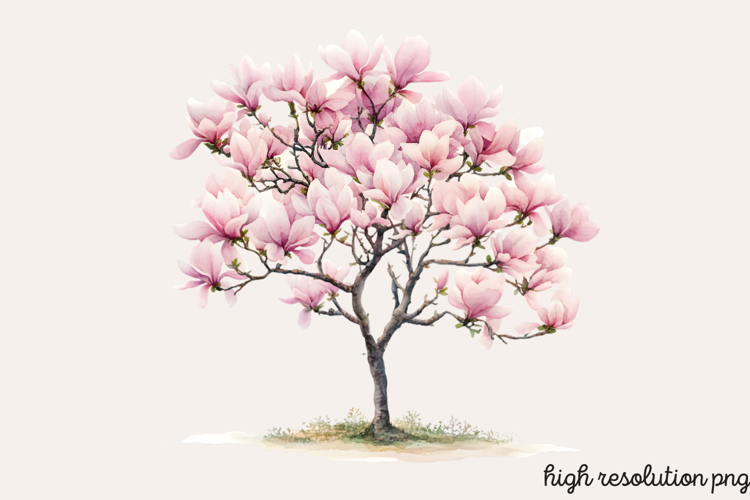 Pastel Spring Trees Clipart PNG