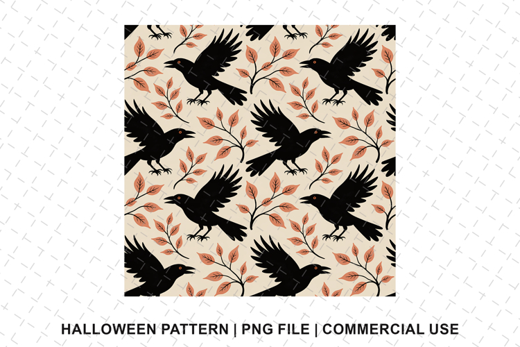Halloween Crow Pattern Png | Sublimation | Digital Paper