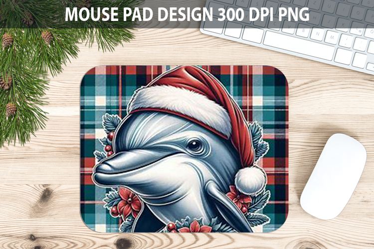 Christmas Dophin Pad Sublimation - Animal PNG Design