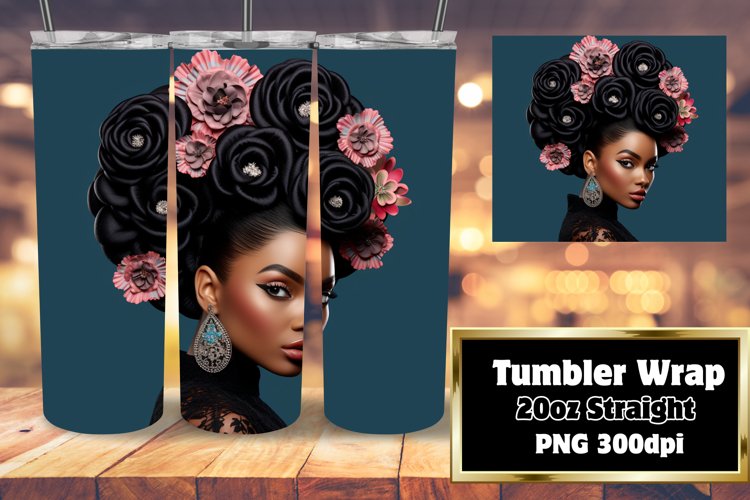 African American Portrait Tumbler 3D Wrap 20oz