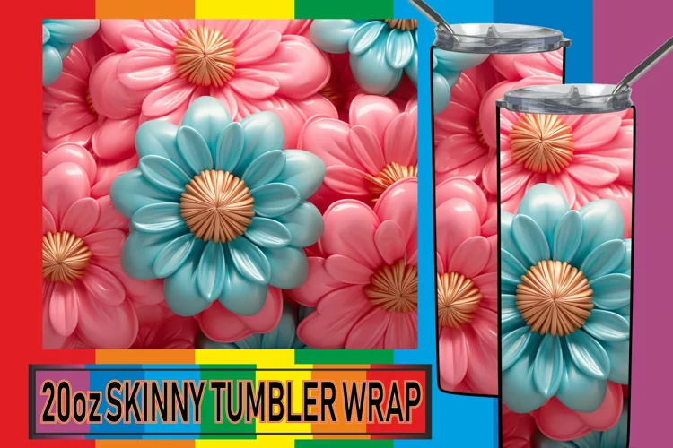 Inflated Puff Petals: Sublimation Tumbler Art