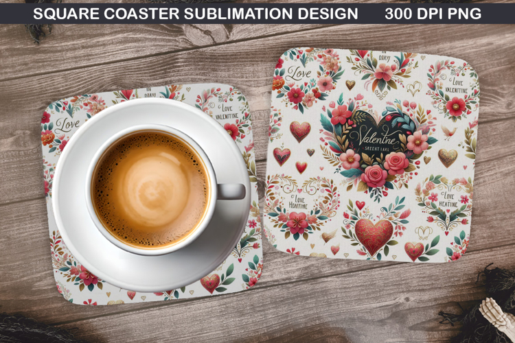 Valentine Coaster Sublimation, Valentine Coaster PNG Design