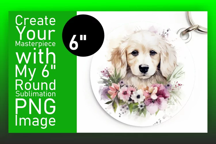 Round Watercolor Doggie Decor