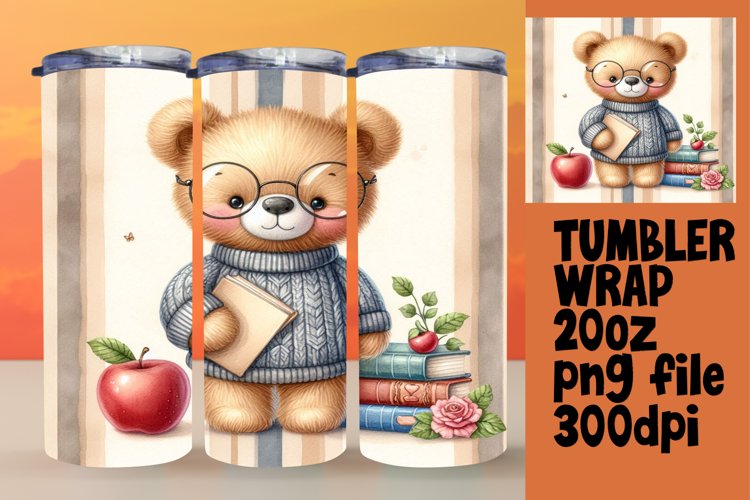Vibrant Tumbler Design Download , Teddy Bear