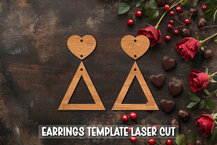 Heart Earrings Svg Image 14