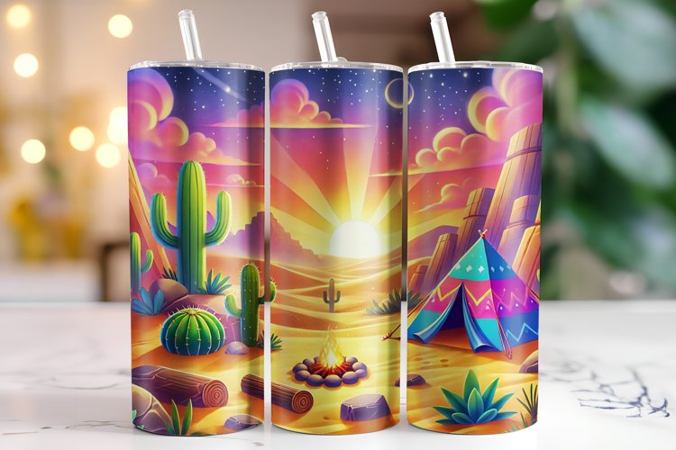 Camping Tumbler Wrap | Sublimation | Tumblers example image 1