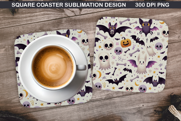 Halloween Coaster Sublimation, Halloween Coaster PNG Design
