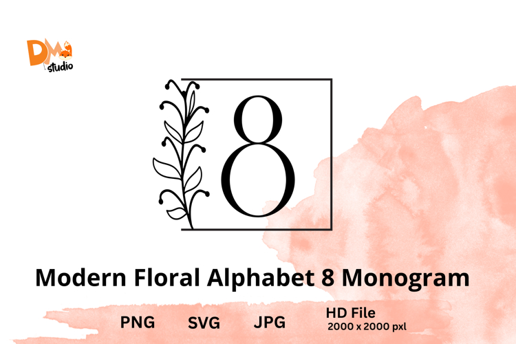 Modern Floral Alphabet Monogram