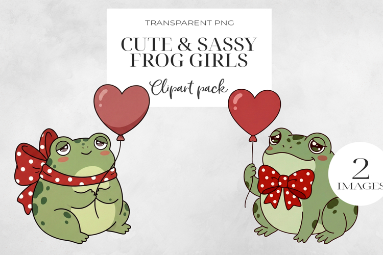Cute Sassy Frog Girls PNG Clipart, Sublimation PNG.