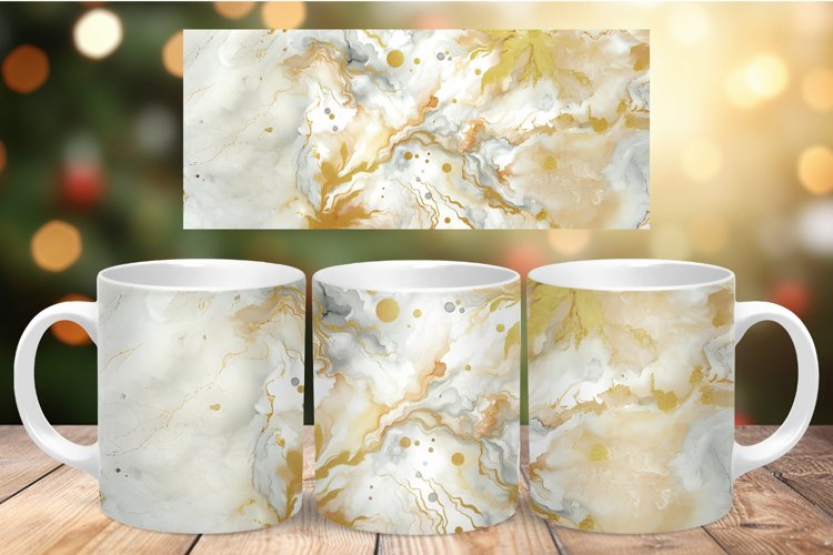 Mug Wrap Sublimation - watercolor marble example image 1