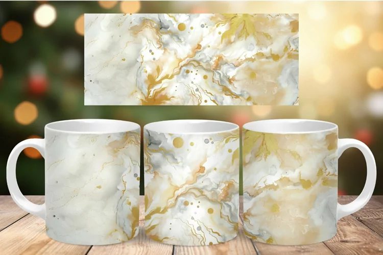 Mug Wrap Sublimation - watercolor marble
