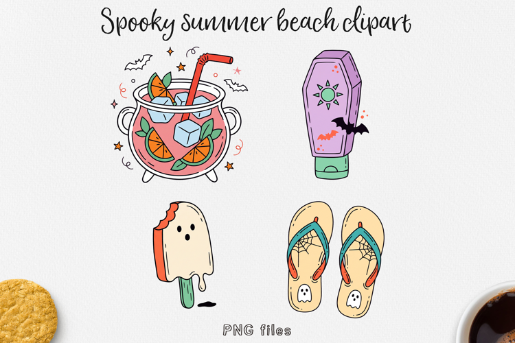 Summer Halloween Clipart Beach PNG Designs.