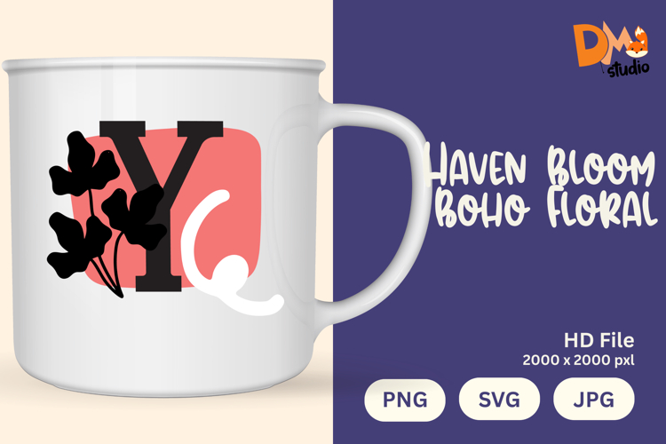 Haven Bloom Boho Floral Monogram