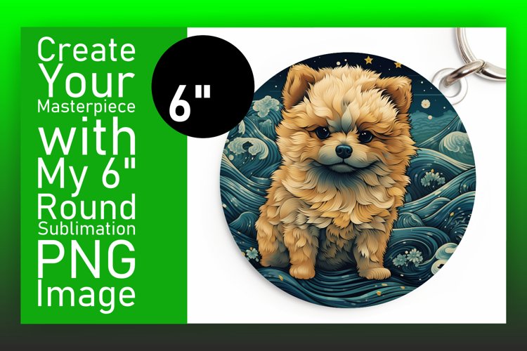 Artistic Dog Round Design Abstract Sublimation