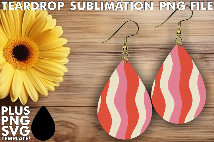 Colorful Teardrop Earrings Magic, Valentines Pattern