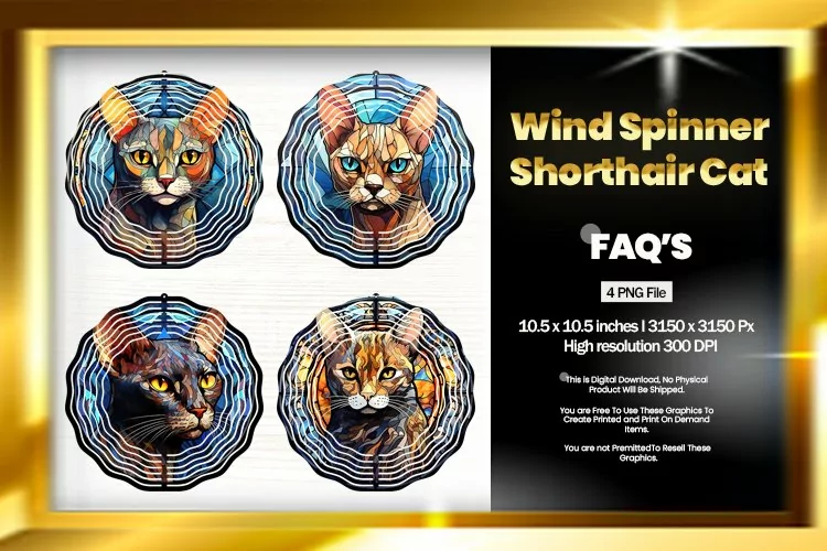 Shorthair Cat Wind Spinner Sublimation - 04 Variation