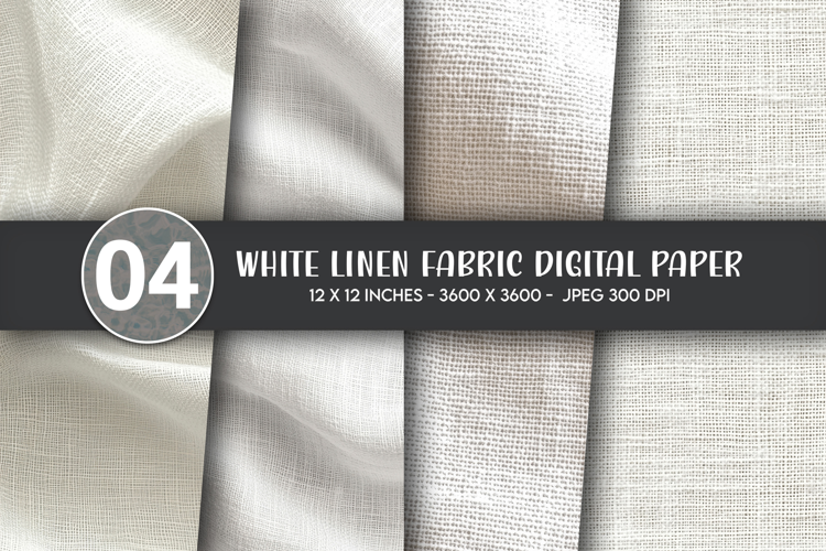 White Linen Fabric Digital Paper
