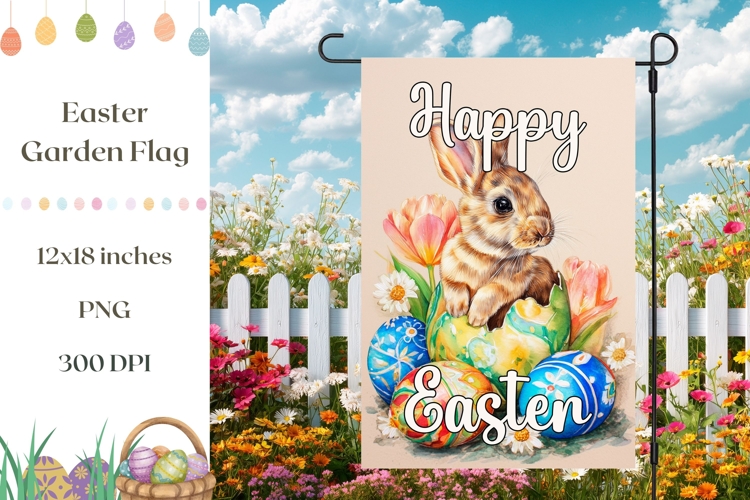 Spring Garden Flag Sublimation, Easter Eggs Garden Flag PNG