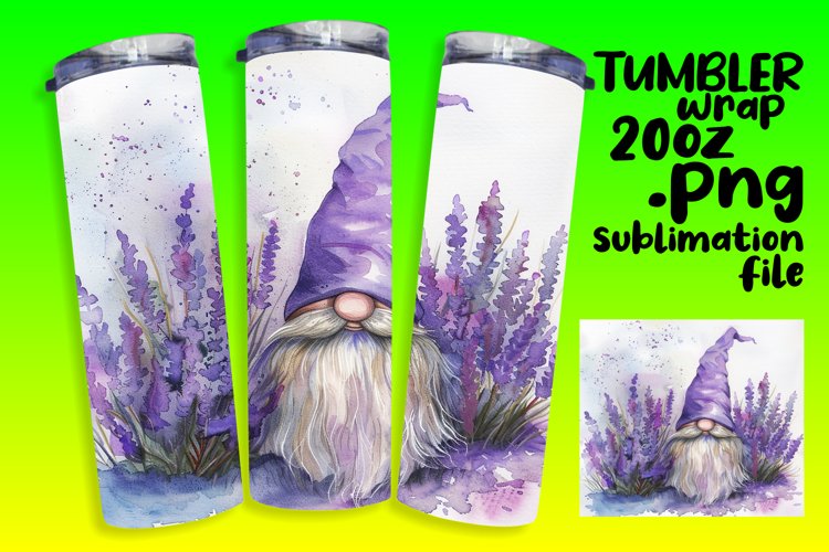 Whimsical Gnome Flower Tumbler Wrap 20oz