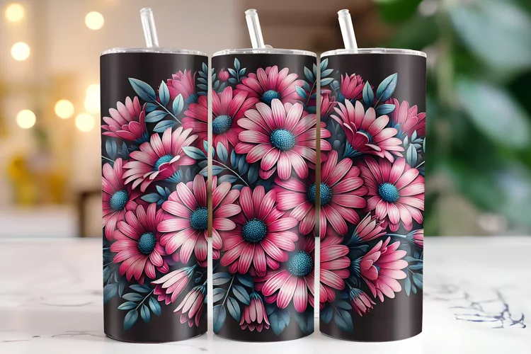 Flowers Tumbler Wrap | Sublimation | Tumblers