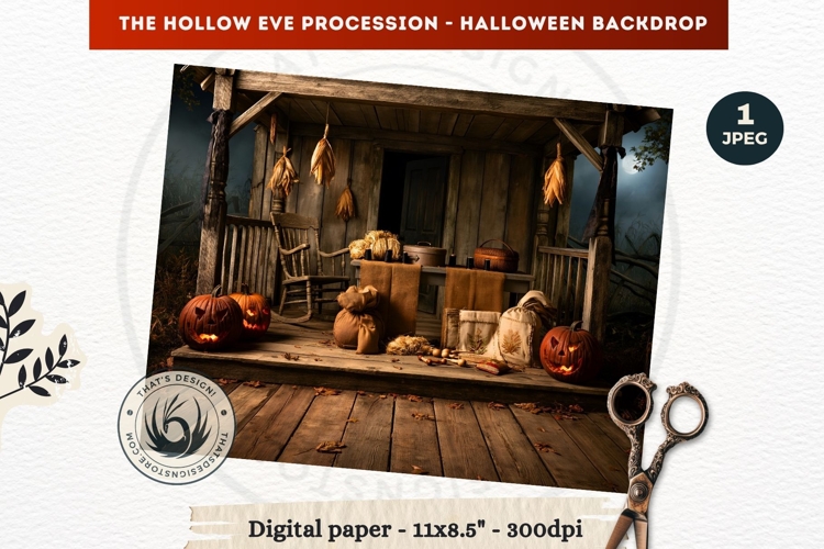Gothic Halloween background - Hollow Eve Procession Backdrop