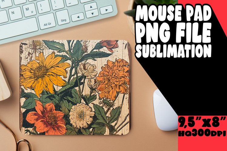 Nostalgic Classic Flower Mouse Pad