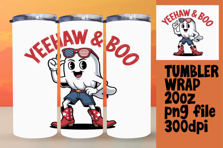 Custom 20oz Tumbler Wrap Download , Funny Ghost