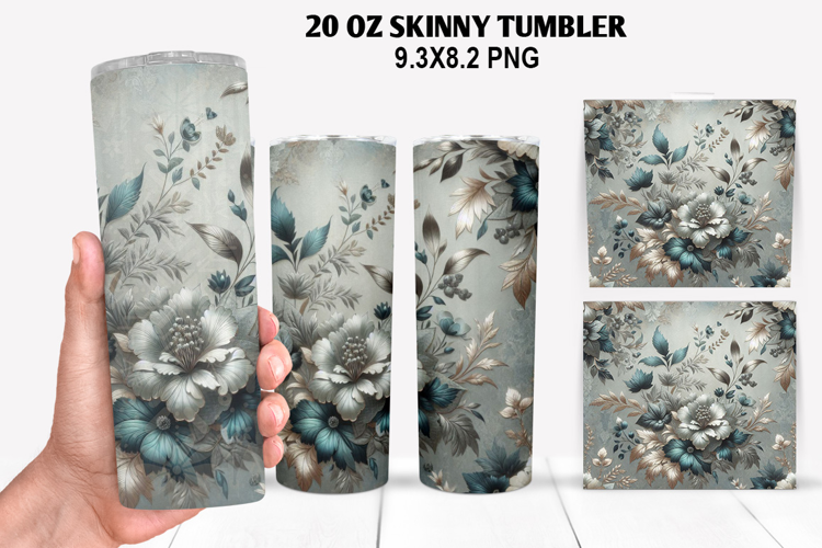 Flowers Skinny Tumbler 20oz Wrap Design, Spring Tumbler Wrap